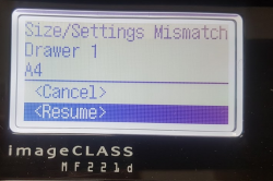 Hướng dẫn tắt chế độ kiểm tra khổ giấy( báo sai khổ giấy ) máy in Canon MF244dw/MF241dn/MF232w 